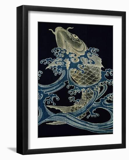 Carp in Waves-null-Framed Giclee Print