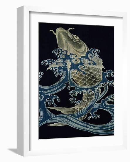 Carp in Waves-null-Framed Giclee Print