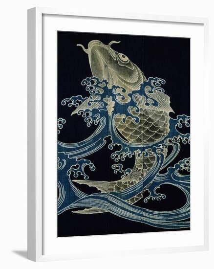 Carp in Waves-null-Framed Giclee Print