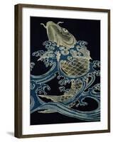 Carp in Waves-null-Framed Giclee Print