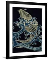 Carp in Waves-null-Framed Giclee Print