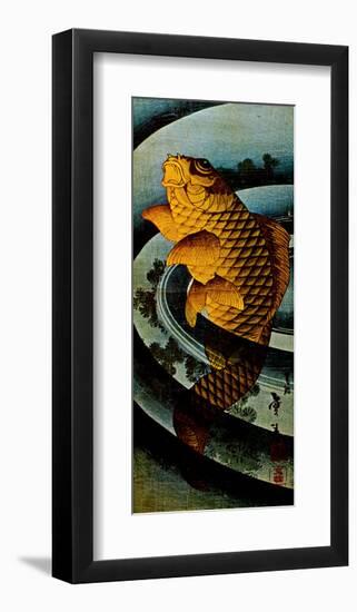 Carp Leaping in a Pool-Katsushika Taito II-Framed Art Print