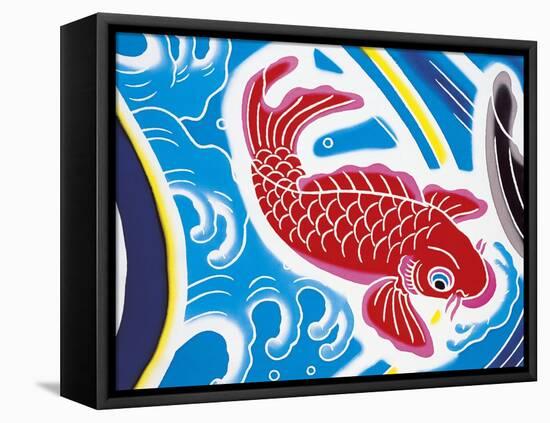 Carp Swimming Against Current-null-Framed Stretched Canvas