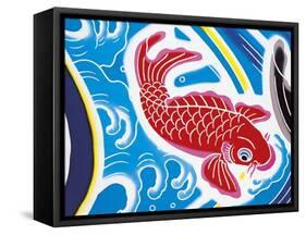 Carp Swimming Against Current-null-Framed Stretched Canvas