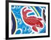 Carp Swimming Against Current-null-Framed Giclee Print