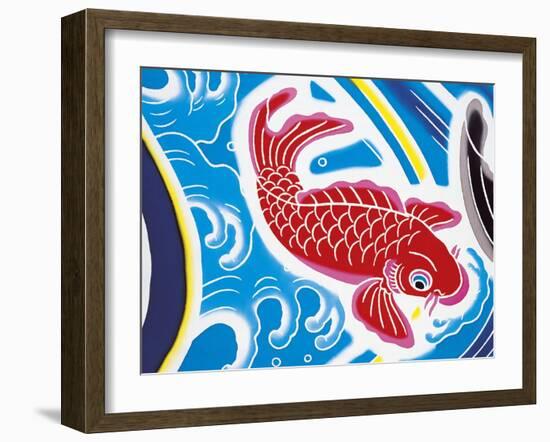 Carp Swimming Against Current-null-Framed Giclee Print