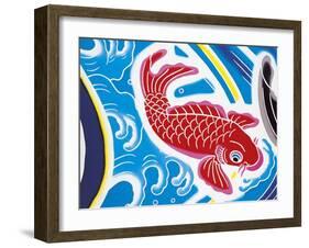 Carp Swimming Against Current-null-Framed Giclee Print