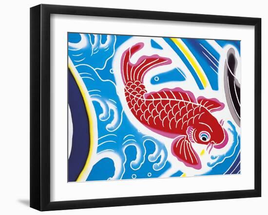 Carp Swimming Against Current-null-Framed Giclee Print