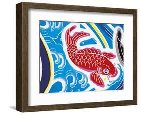 Carp Swimming Against Current-null-Framed Giclee Print