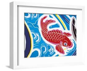 Carp Swimming Against Current-null-Framed Giclee Print