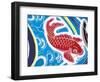 Carp Swimming Against Current-null-Framed Premium Giclee Print