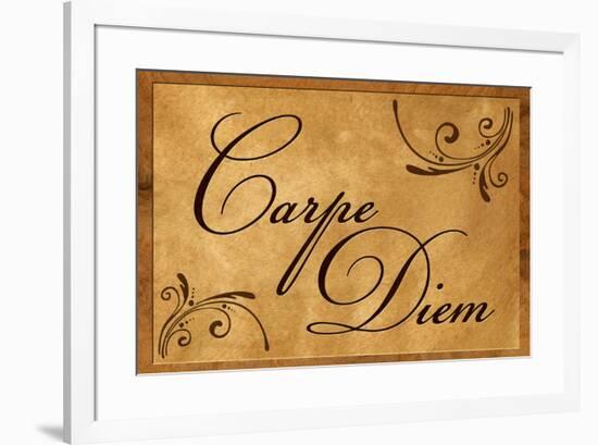 Carpe Diem Seize the Day Wood Carving Poster-null-Framed Poster