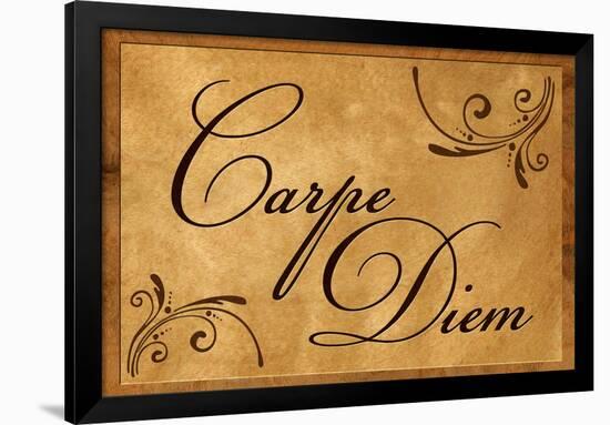 Carpe Diem Seize the Day Wood Carving Poster-null-Framed Poster