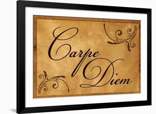 Carpe Diem (Seize the Day) Wood Carving-null-Framed Art Print