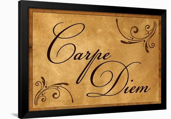 Carpe Diem (Seize the Day) Wood Carving-null-Framed Art Print