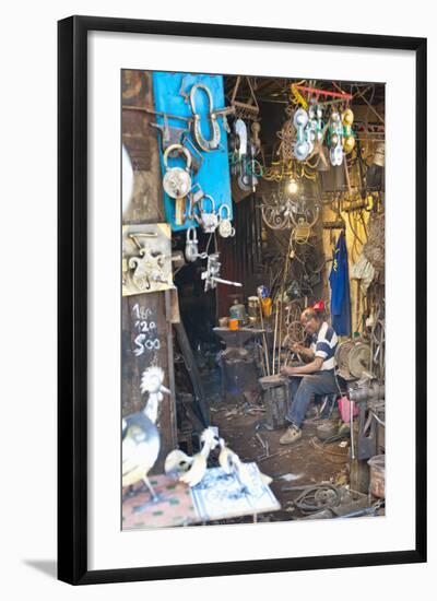 Carpenter and Metalworker in His Workshop in the Souk-Matthew Williams-Ellis-Framed Photographic Print