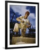 Carpenter at Work on Douglas Dam, Tennessee-null-Framed Photographic Print