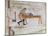 Carpenter at Work with Axe-null-Mounted Giclee Print