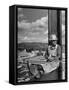 Carpenter Chuck Haines Relaxing on Sixth Story I Beam, Lunching on a Ham and Cheese Sandwich-Alfred Eisenstaedt-Framed Stretched Canvas