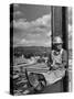 Carpenter Chuck Haines Relaxing on Sixth Story I Beam, Lunching on a Ham and Cheese Sandwich-Alfred Eisenstaedt-Stretched Canvas