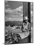 Carpenter Chuck Haines Relaxing on Sixth Story I Beam, Lunching on a Ham and Cheese Sandwich-Alfred Eisenstaedt-Mounted Photographic Print