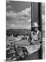 Carpenter Chuck Haines Relaxing on Sixth Story I Beam, Lunching on a Ham and Cheese Sandwich-Alfred Eisenstaedt-Mounted Photographic Print