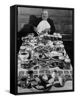 Carpenter George Boehler Eating Each of His Six Meals a Day-Frank Scherschel-Framed Stretched Canvas