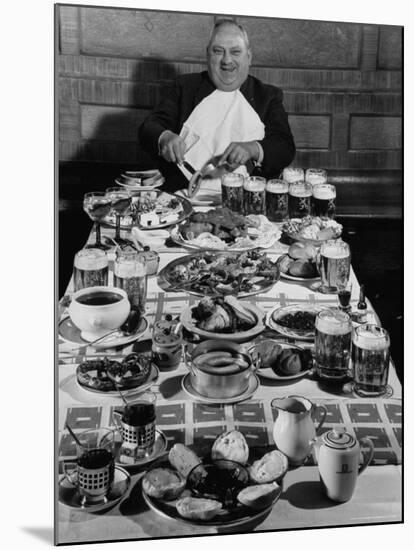 Carpenter George Boehler Eating Each of His Six Meals a Day-Frank Scherschel-Mounted Photographic Print