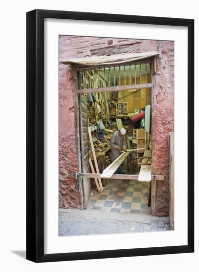 Carpenter in His Workshop in the Souk of Marrakech, Morocco, North Africa, Africa-Matthew Williams-Ellis-Framed Photographic Print