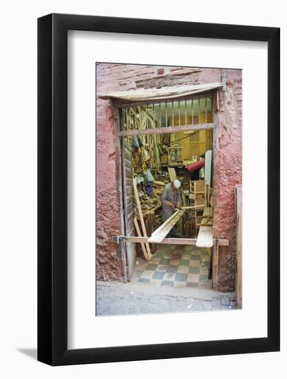 Carpenter in His Workshop in the Souk of Marrakech, Morocco, North Africa, Africa-Matthew Williams-Ellis-Framed Photographic Print