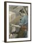 Carpenter Planing Wood-null-Framed Art Print