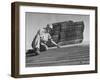 Carpenter Putting Roof on New House That Is Part of a Housing Project-George Skadding-Framed Photographic Print