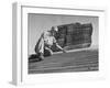 Carpenter Putting Roof on New House That Is Part of a Housing Project-George Skadding-Framed Photographic Print