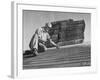 Carpenter Putting Roof on New House That Is Part of a Housing Project-George Skadding-Framed Photographic Print