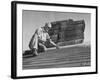 Carpenter Putting Roof on New House That Is Part of a Housing Project-George Skadding-Framed Photographic Print