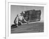 Carpenter Putting Roof on New House That Is Part of a Housing Project-George Skadding-Framed Photographic Print
