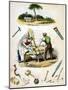 Carpenters at Work, Surrounded by Various Tools, C1845-null-Mounted Giclee Print