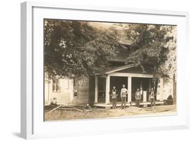 Carpenters in Front of House-null-Framed Art Print