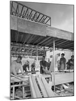 Carpenters on a Building Site, Gainsborough, Lincolnshire, 1960-Michael Walters-Mounted Photographic Print