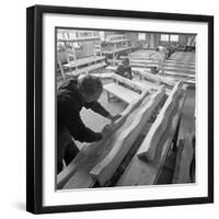 Carpenters Working on Church Pews at a Small Carpentry Workshop, South Yorkshire, 1969-Michael Walters-Framed Photographic Print