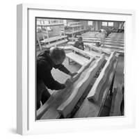 Carpenters Working on Church Pews at a Small Carpentry Workshop, South Yorkshire, 1969-Michael Walters-Framed Photographic Print