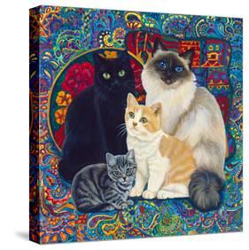 Carpet Cats 1-Megan Dickinson-Stretched Canvas