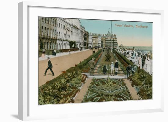 Carpet Gardens, Eastbourne, England. Postcard Sent in 1913-French Photographer-Framed Giclee Print