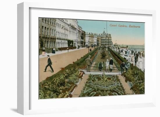 Carpet Gardens, Eastbourne, England. Postcard Sent in 1913-French Photographer-Framed Giclee Print