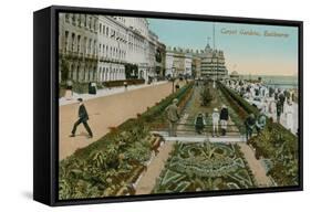 Carpet Gardens, Eastbourne, England. Postcard Sent in 1913-French Photographer-Framed Stretched Canvas