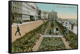 Carpet Gardens, Eastbourne, England. Postcard Sent in 1913-French Photographer-Framed Stretched Canvas