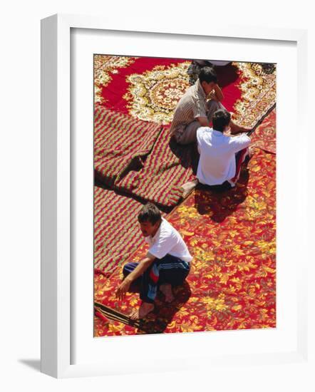 Carpet Market, Tashkent, Uzbekistan, Central Asia-Upperhall Ltd-Framed Photographic Print