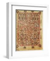 Carpet Page, Cross Filled with Bird Interlace, circa 730-null-Framed Premium Giclee Print