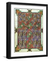 Carpet Page from the Lindisfarne Gospels, Around 698-700, Design in the Shape of a Cross-null-Framed Premium Giclee Print
