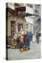 Carpet Seller in a Bazaar-Filipo Or Frederico Bartolini-Stretched Canvas
